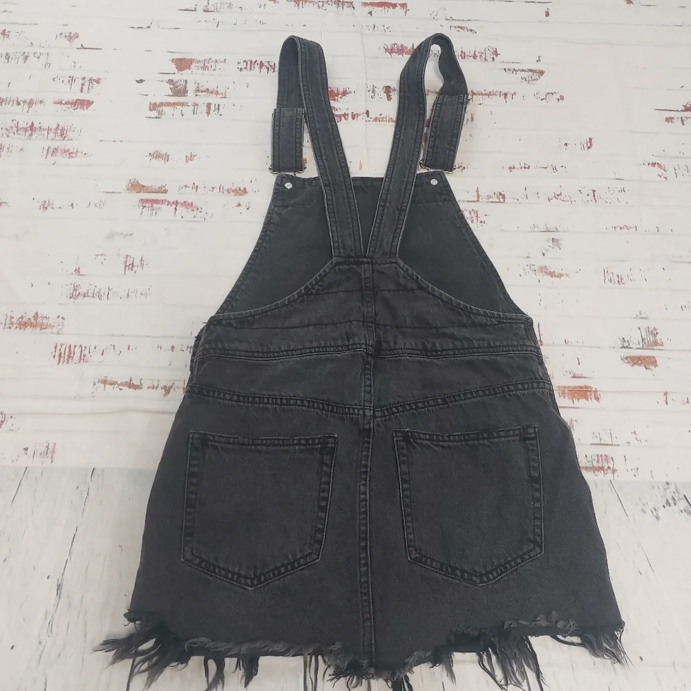 Free People black overall deniem mini skirt - Picture 5 of 11